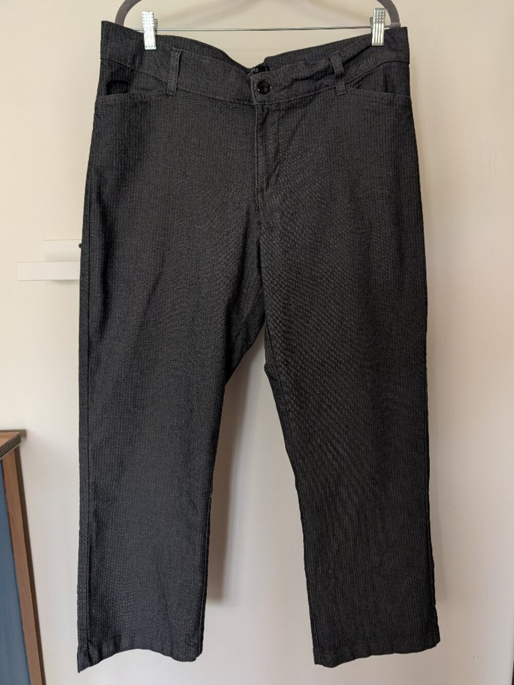 Riders by Lee Charcoal Gray Pinstripe Dress Pants Comfy Womens 16P High Waisted